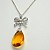 Citrine necklace with diamonds